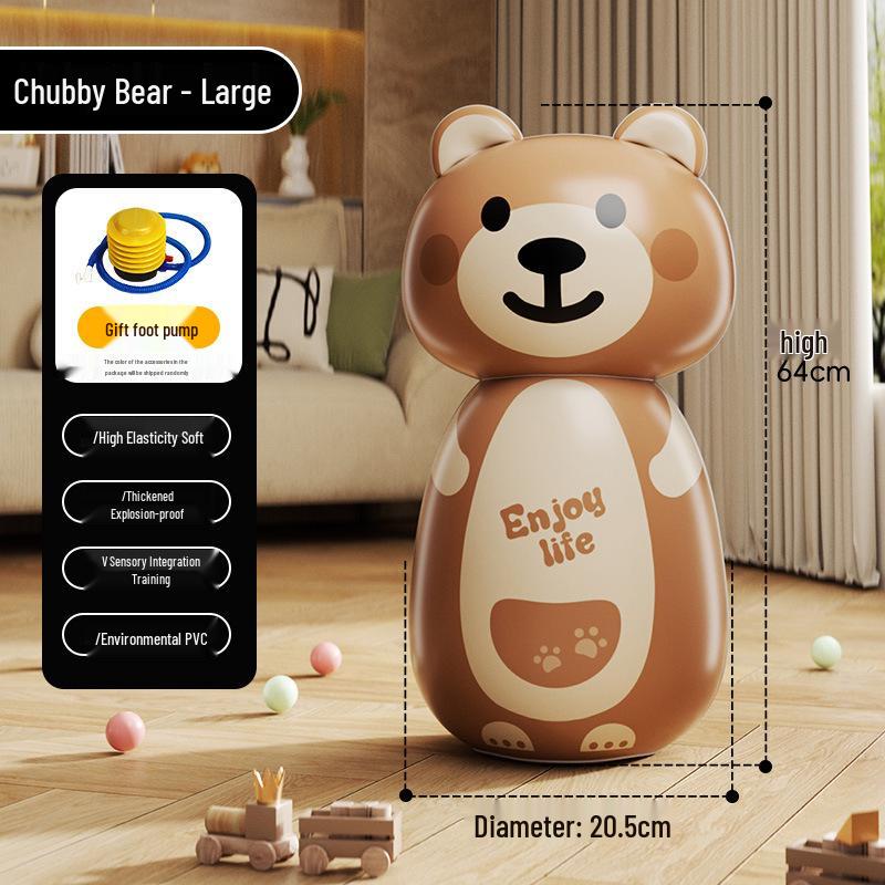 Inflatable Cartoon Penguin Boxing Bag for Kids, Indoor/Outdoor PVC Roly-Poly Decompression Toy.