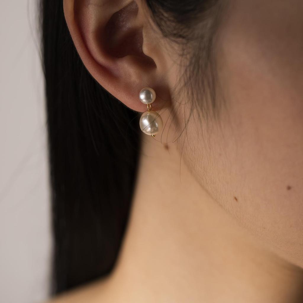 ANDYWEN 925 Sterling Silver Gold 5.8mm 8mm Pearl Drop Stud Earring Women Luxury  Pearl Women Winter 2023 New Jewelry