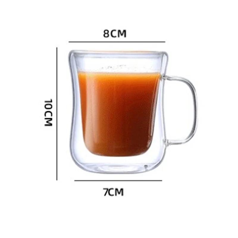 80/220/300/360ML Transparent Double Wall Glass Cup Creative Heat Insulation Anti-scald Water Cup Milk Lemon Juice Coffee Cups
