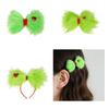 Hair Clip/Headband Plush Green Design Easy Snap Fastener Jewelry For Christmas Celebrations Family Gatherings