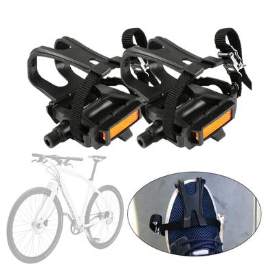 Velosipēda pedāļi ar klipšu un siksniņām Velosipēdi Pirkstu klipšu turētājs Iekštelpu vingrošanas trenažiera pedāļi Fitnesa iekštelpu vingrošanas velosipēdiem