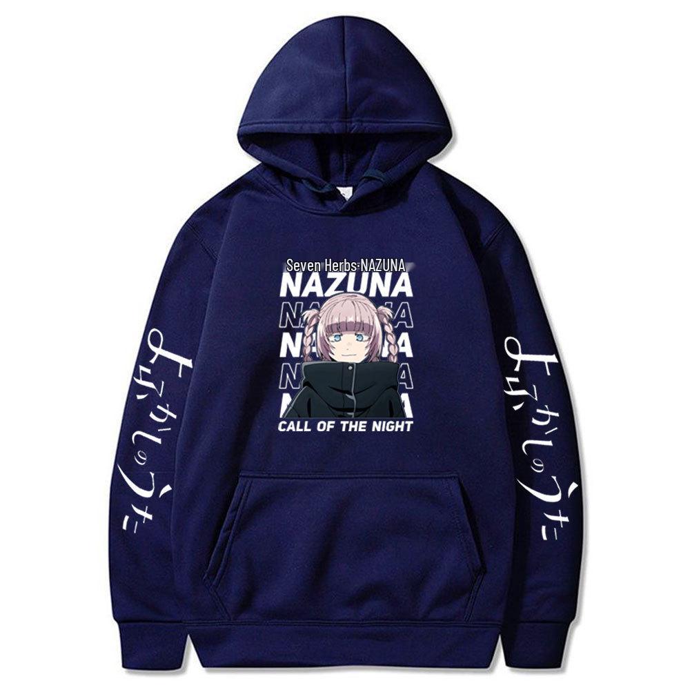 NAZUNA Cartoon-Print Plus Size Hoodie, Harajuku Streetwear Sportswear