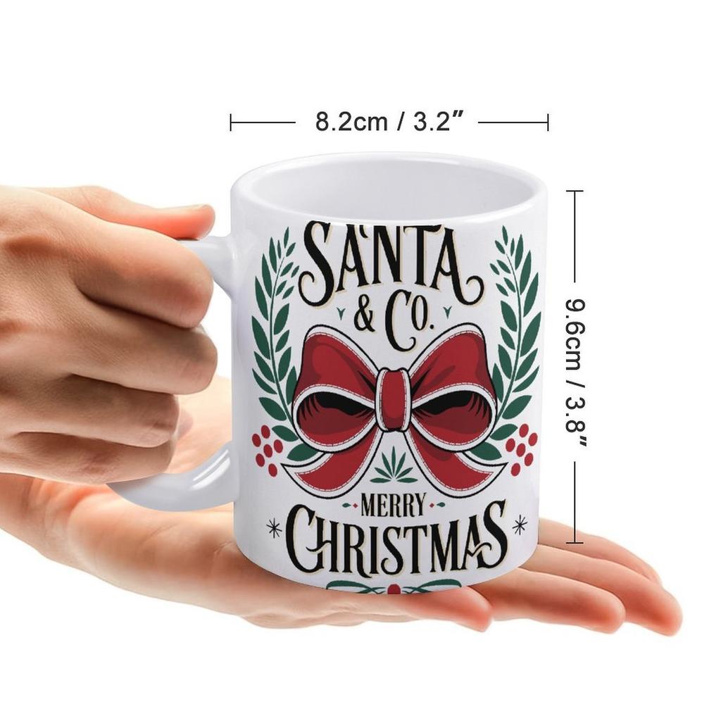 11 oz weiße Keramiktasse mit beidseitigem Druck, hitzebeständig und glatt, ideal für den Morgenkaffee und tägliche warme Getränke