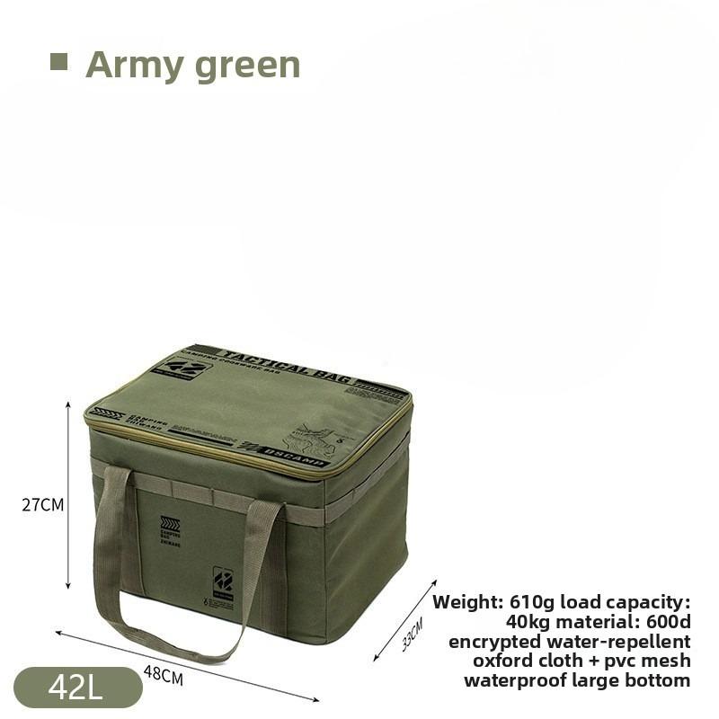 30-42L Tactical Camping Storage Bag Insulated Folding Box Waterproof Picnic Tableware Field Equipment Outdoor Gear Organizer