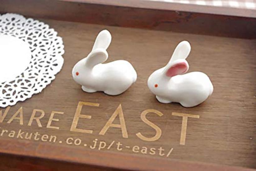Tableware East Chopstick Cute Rabbit with White and Pink Set of 4 Rests, Ears,