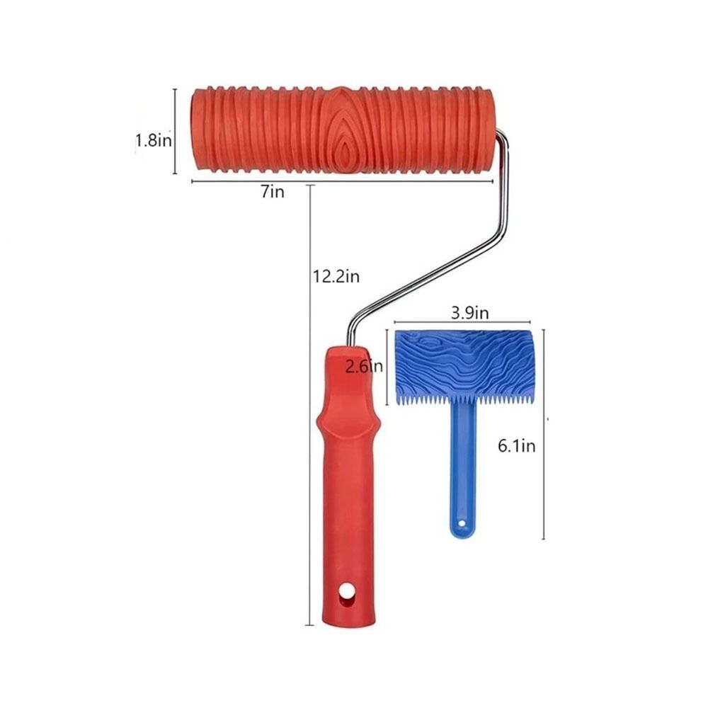 Rubber Rolling Brush Empaistic Graining Painting Tool Knurling Decoration Paint Roller  Household