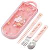 Skater Cutlery Set Children Lunch Box Chopsticks Spoon Fork Made Japan Slide-type Name Stickers Included Antibacterial Trio Sanrio Hello Kitty Big