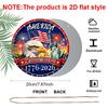 2D Flat Retro Round Aluminum Wall Decor, 250th Independence Day Eagle & Fireworks Design, Indoor Outdoor Hanging Plaque, Commemorative Home Gift