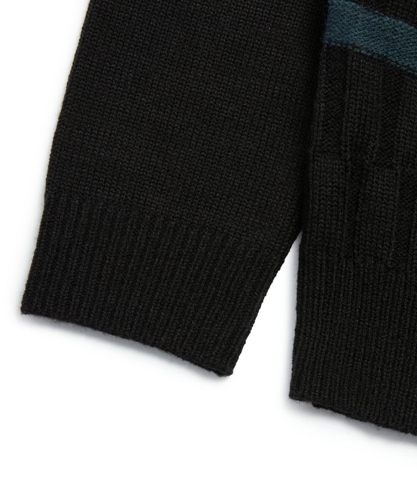 Mark Gonzales Angel Stripe Polo Knit Cardigan - Black