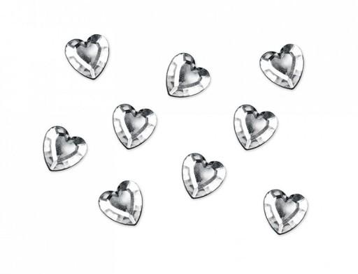 Rhinestone Applique - Silver Hearts 12 50 Pcs