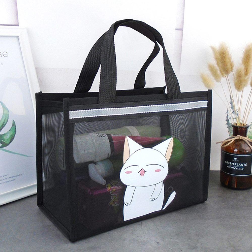 

Mesh Toiletries Storage Handbag Large Capacity Travel Makeup Bag Wash Bag Cosmetic Organizer Multifunction Shower Basket
