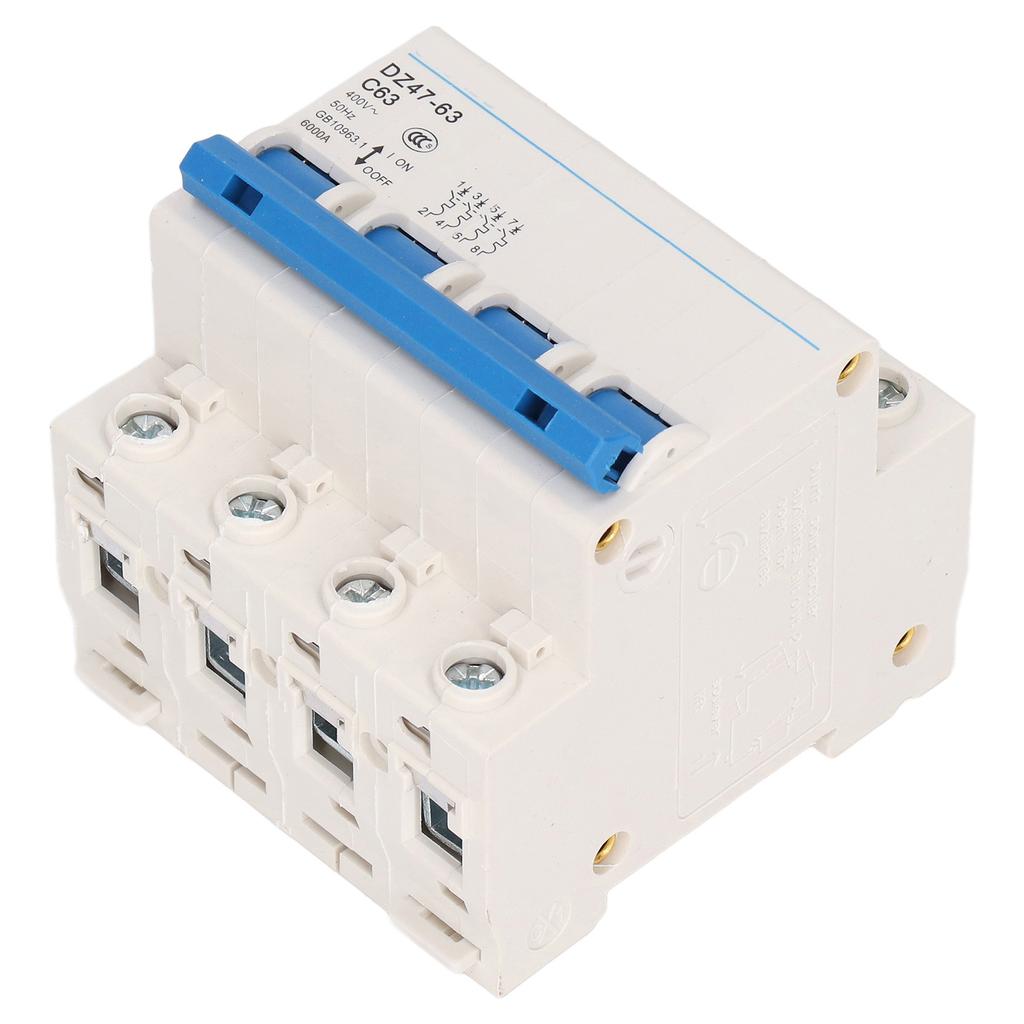 Mini jistič 4 pólový 63A proudový jistič ochrana spínač obvodu pro rezident 400V