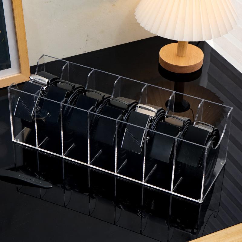 Transparent Acrylic Storage Boxes  Desktop Belt Multi-Grid Organizer Cosmetic Storage Boxes With Dividers