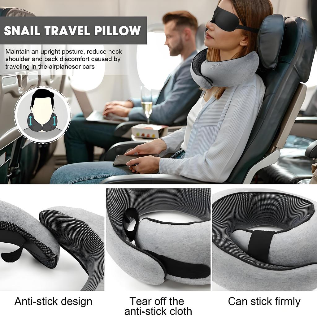 Memory Foam Travel Neck Pillow | 360° Support for Airplane Office Car | Ergonomic Comfort for Long Trips & Commutes