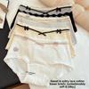 Girl Spring and Autumn Lace Sweet Bow Pure Cotton Breathable Mid Waist Flat Angle Briefs