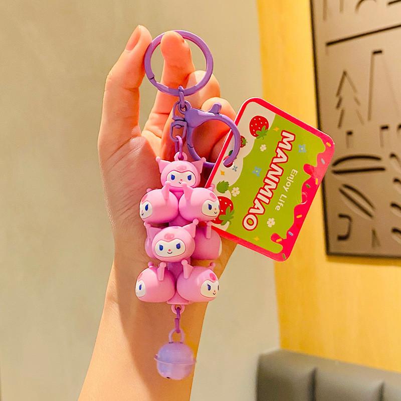 Adorable Pvc Cartoon Keychain With Cute Kitty Plush For Bags And Cars Kuromi