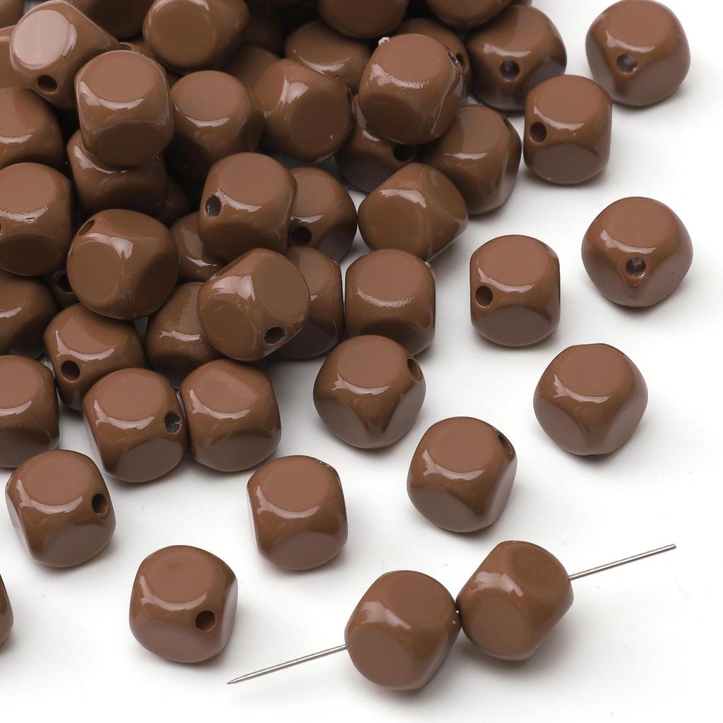 5Pcs Acrylic Spray Painted Square Shaped Beads Oblique Cut Surface Beads For DIY Necklace Bracelet Earrings Jewelry Making Craft Accessories