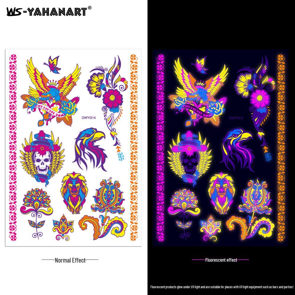 Creative Fluorescent Waterproof Full Arm and Face Tattoo Sticker
