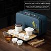 Shangqi Portable Mutton-fat Jade Porcelain & Glass Travel Tea Set