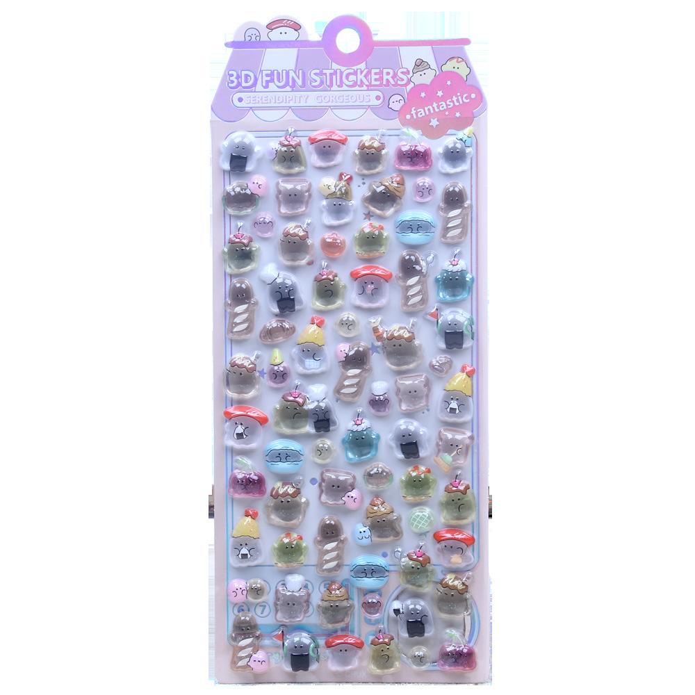 Ghost Family 3D Crystal Relief Decals - Adorable Fun Decals, Waterproof for Girls Phone Case DIY Decor & Kawaii Craft Presents