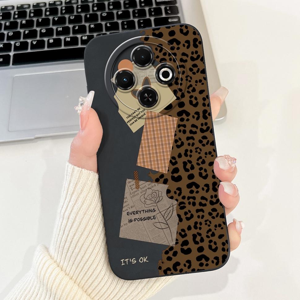 Spark30C Cover For Tecno Spark 30C 2024 Case Cute Cartoon Girl Cover Soft Silicone Phone Case For Spark 30 C Spark30 Full Bumper