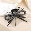 Lightweight Ergonomic Hair Claw Clip With Ribbon Bows Practical Acrylic Hairpin Hair Ornament For Office School Styling
