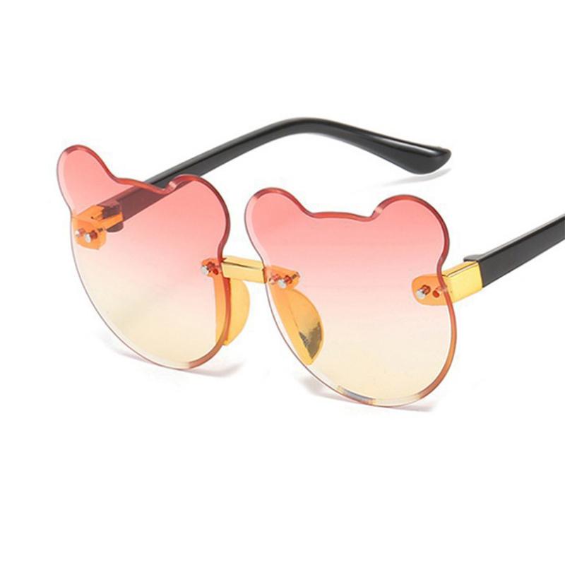 Summer Girl Boys Cute Kids Rimless Sunglasses Animal Cartoon Bear Children Baby Outdoor Sun Eyeglasses Lunette Soleil Enfant