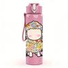 1PC Floral Sheep Cartoon Graphic,750ml Color Plastic Sports Water Bottle,Leakproof Flip Straw Lid,Suitable for Sports Office Home Use