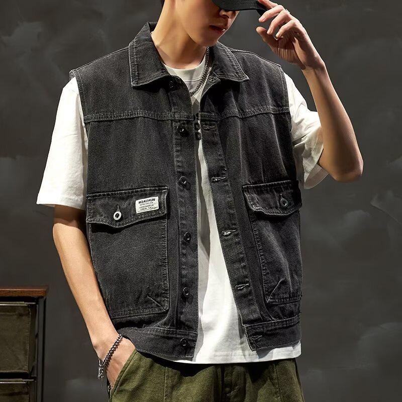 Vesta Denim Vintage Bărbați High-End 2025: Modă retro la modă, fără mâneci