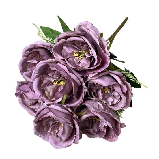 Artificial Rose Bouquet 7 Head Realistic Fake Flower Home Office Wedding Party Table Centerpiece