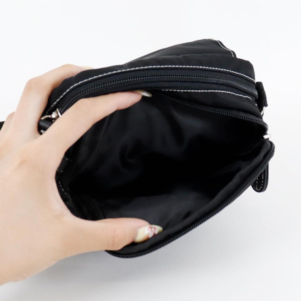 Borsettiamo Monica Mini Crossbody Shoulder and Perfect for Everyday Use Pochette, Women's Bag, Lightweight, Compact, Casual, (Black)