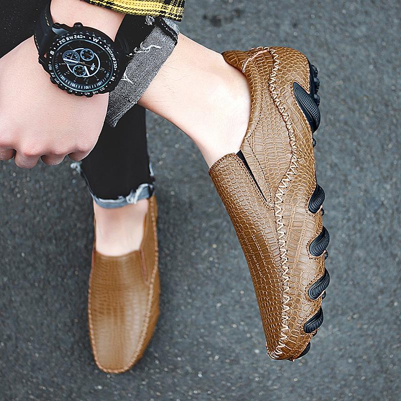 Octopus Soft Sole with Fashionable Design Men Loafer Crocodile Leather Comfortable Shoes Men's Large Size Casual Leather Shoes