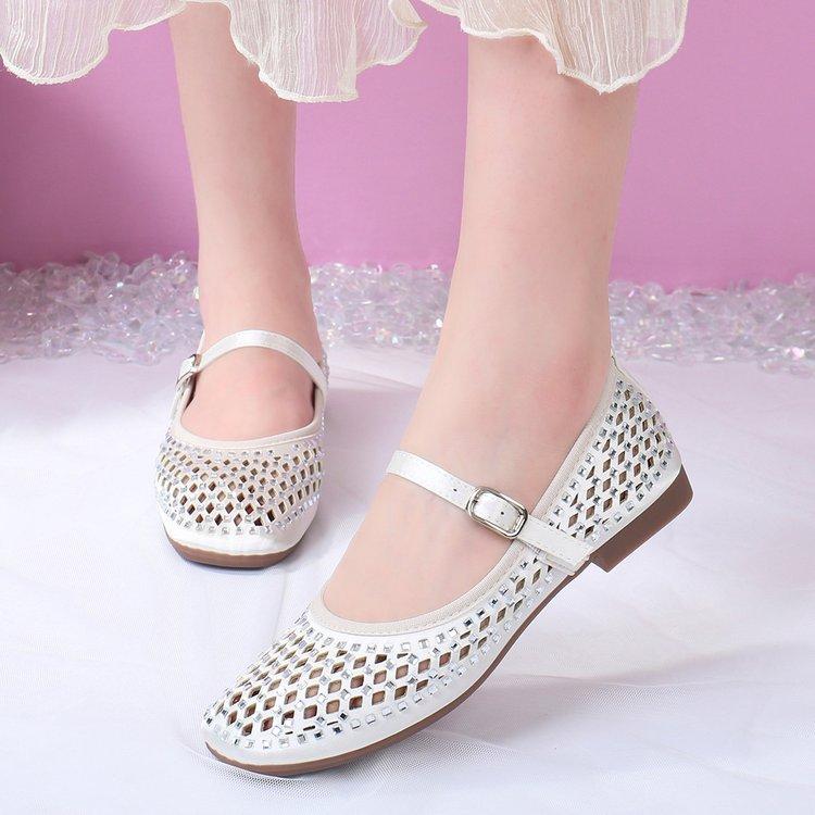 Women's Flats Summer Breathable Single Shoes Hollow Out Mesh Sandal Fashion Ballet Flats Mary Jane Shoes for Women Zapatos Mujer
