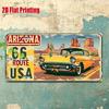 D Flatpc Vintage Metal Sign Decorative Plaque Xcm Arizona Route Aluminum Sign with Classic Vintage Car Design