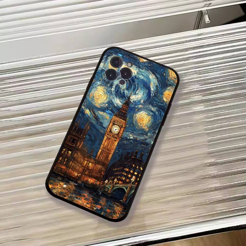 Van Gogh A-Art Aesthetic Phone Case For iPhone 17, 16,15,14,13,12,11 Plus,Pro Max, Others Soft Black Cover