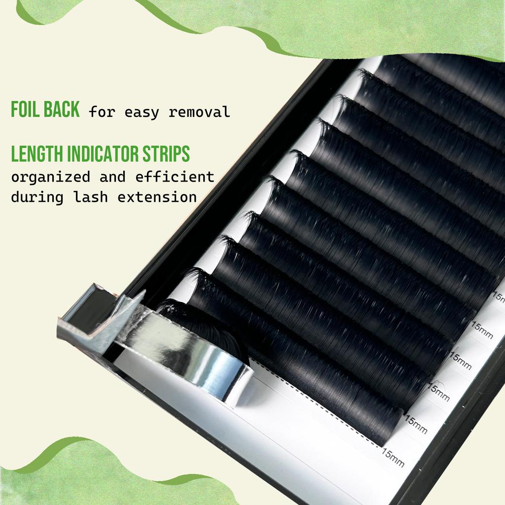 Eyelash Extension Blooming Lashes Easy Fan Lash Tray Matte Black Flat Lash Extensions