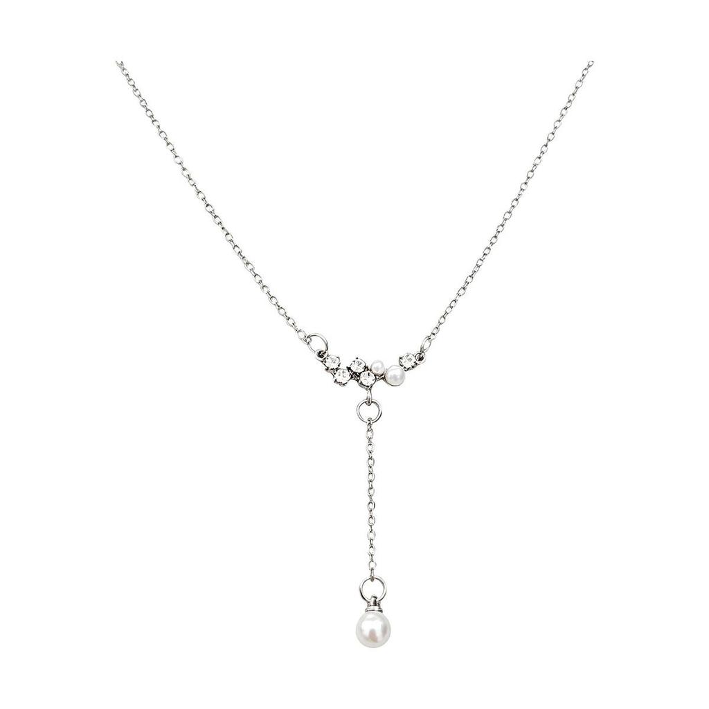 Small Fresh Star River Brilliant Tassel Imitation Pearl Necklace Accessories Women's Small Design Daily Temperament Versatile Pendant