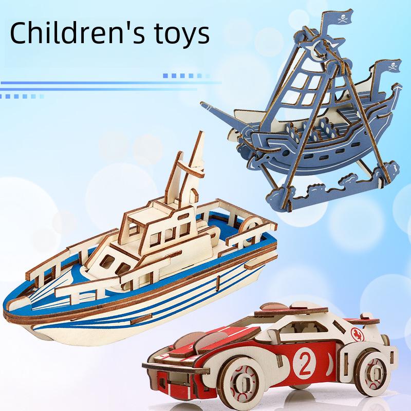 3D Wooden Lifeboat Puzzle Model - Kids' Toy & Boys' Birthday Gift