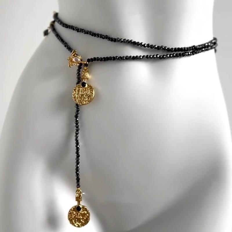 Taillenkette Kollektion~ Halskette mehrlagige Perlen-Taillenkette Brustkette Hofessen Schulterkette leichter Luxus Bein Kette einzigartiges Halsband