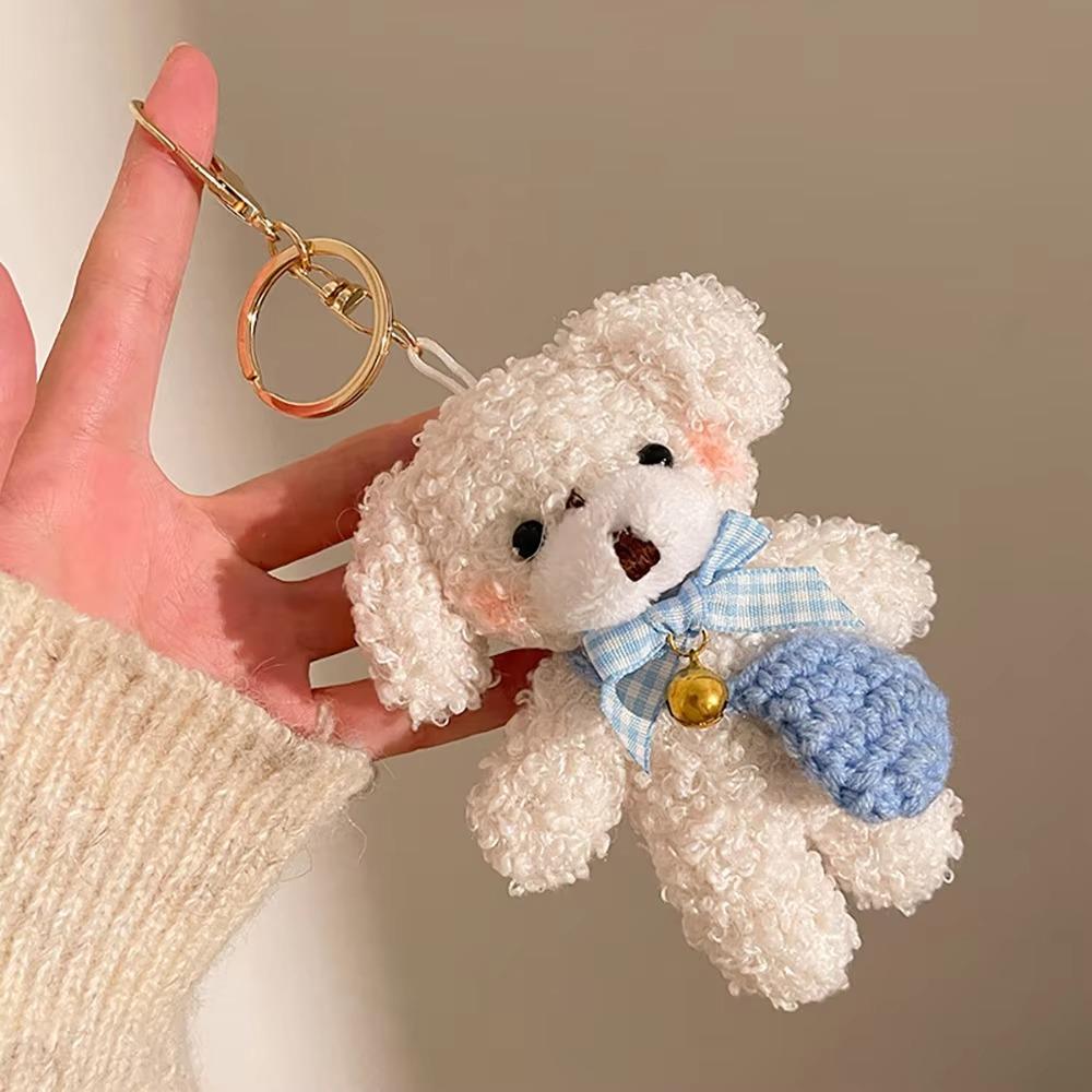 Ornement Suspendu Petit Ours Pendentif Breloque de Sac Poupée en Peluche Mignonne Porte-clés Poupée en Peluche Femmes Filles