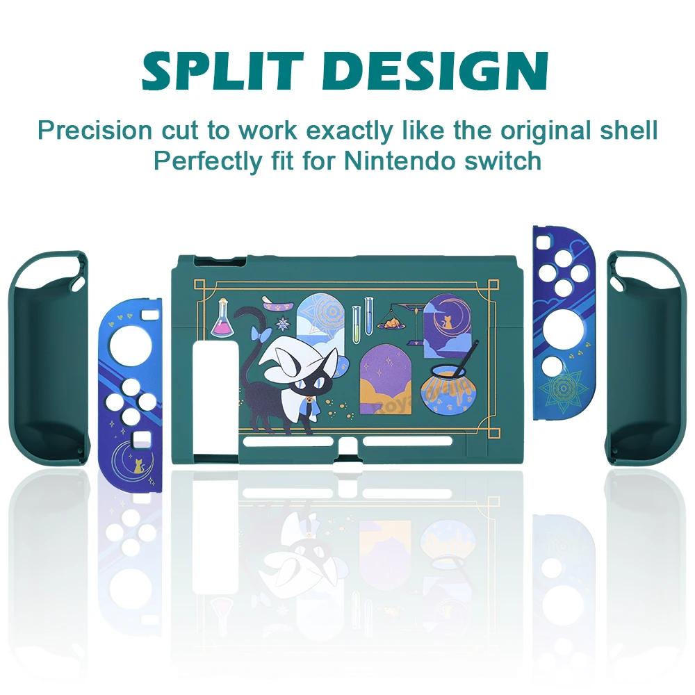 Alchemist Cat para Nintend Switch Capa protetora Kawaii Hard PC para controle NS Switch Joycons Protector