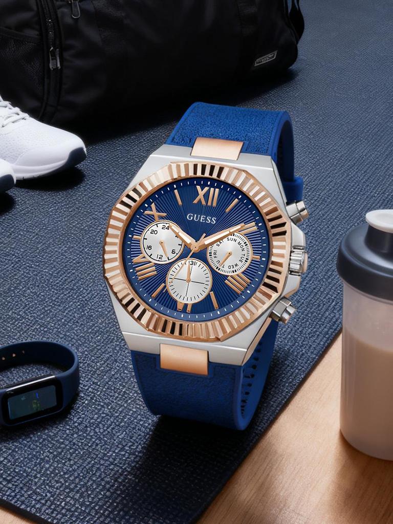 Schwarze Lederuhr, dezente Luxusuhr für den Vatertag