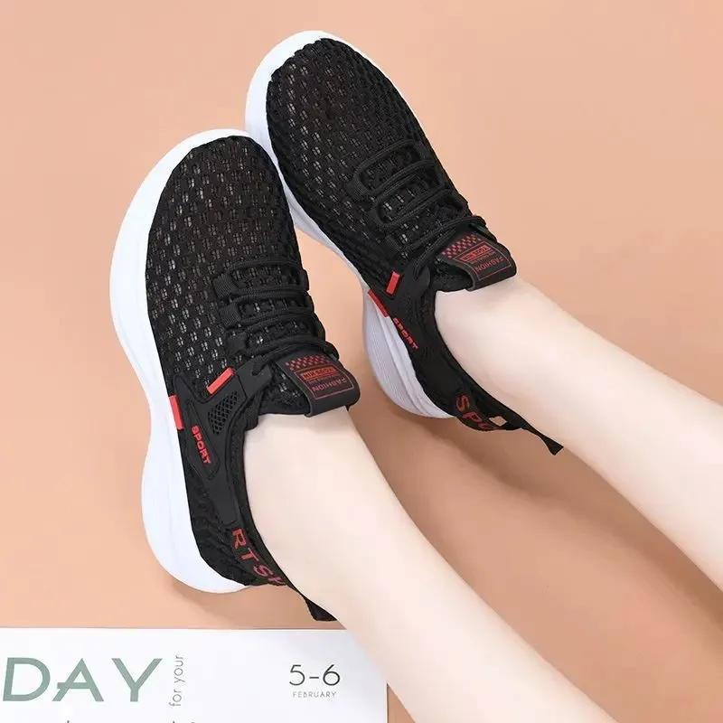 Summer 2025 New Casual Shoes Breathable Mesh Shoes Korean Version Comfortable Sports Women's Shoes Zapatos De Mujer