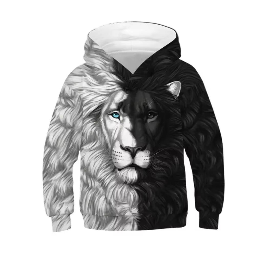 New Animal Lion Pattern 3D Printed Men's Hoodie Spring and Autumn Casual Long Sleeve Hoodie Street Loose Sweatshirts Men's Tops