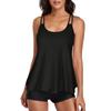 Women Two Piece Flowy  Swimsuits  Bathing Tank Tops With Shorts Athletic Swimwear