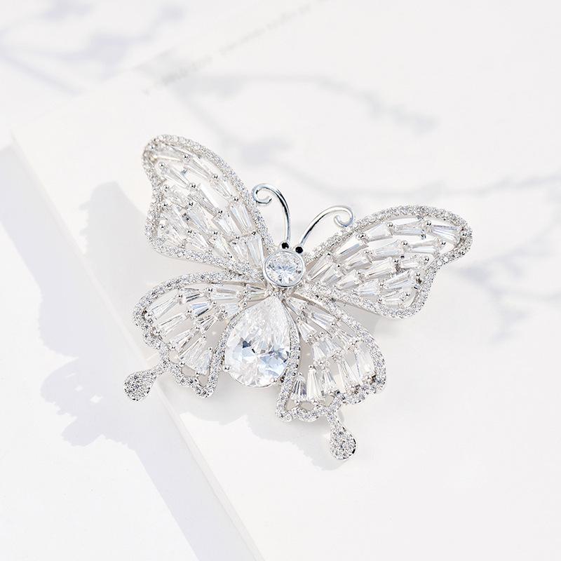 Bo Xin Yun Elegant Full Diamond Zirconia Butterfly Brooch Women s Luxury Accessory