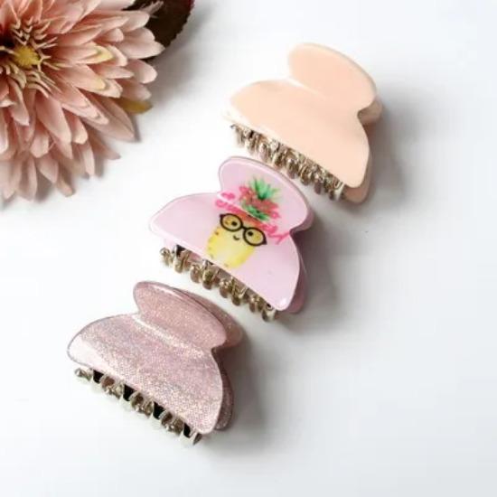 3pack Hair Clip Daisy Acrylic Plastic Small Hair Claw For Women Girls Fashion Gold Crab For Hair Tins Clamps Hair Accessories