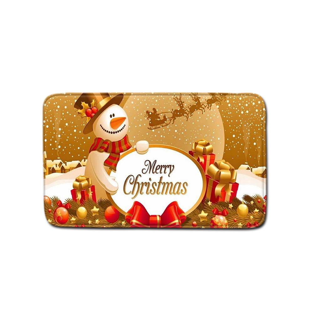 Christmas Toilet Four-Piece Floor Mat Bathroom Non-Slip Door Mat Shower Room Absorbent Carpet