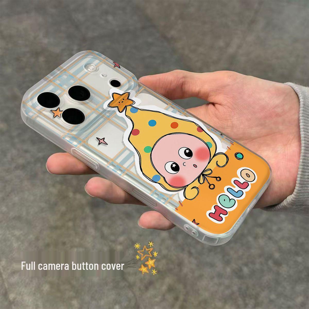 

Advanced Lightweight Transparent Phone Case with Integrated Button for Apple 17/16/15/14/13/17ProMax Apple 14 Pro Max