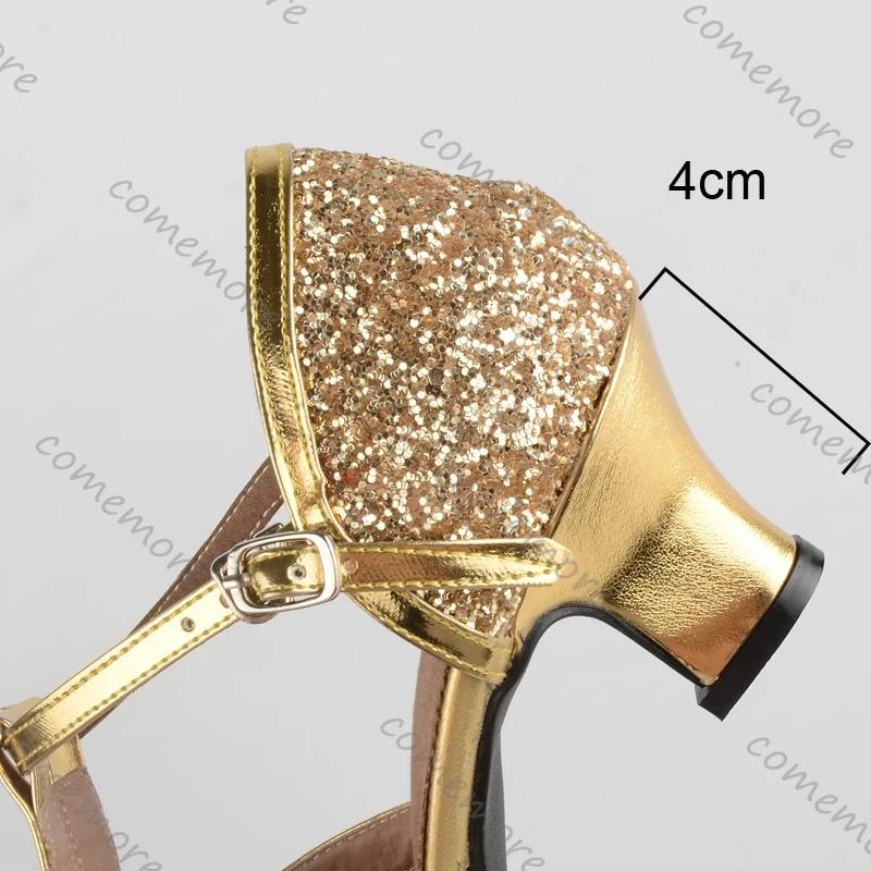Fashion Comemore Gold High Heeled Women Shoes 2025 Pumps Dance Shoes 4CM Medium Heels Female Dress Wedding Party Sandals Heels for Women